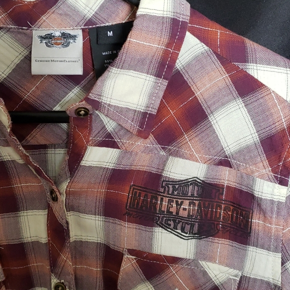 Women's LS Harley-Davidson button top - Picture 2 of 4
